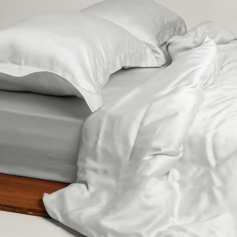 ArthCrafted غطاء لحاف كوين من تينسل يوكاليبتوس النمساوي 100% من أرث كرافتد، مجموعة غطاء لحاف فاخرة باردة مع 8 حلقات زاوية، 1 غطاء لحاف فندقي كبير، 2 وسائد، ناعم كالحرير، خفيف الوزن (رمادي بارد، 3 قطع كوين) - Image 1